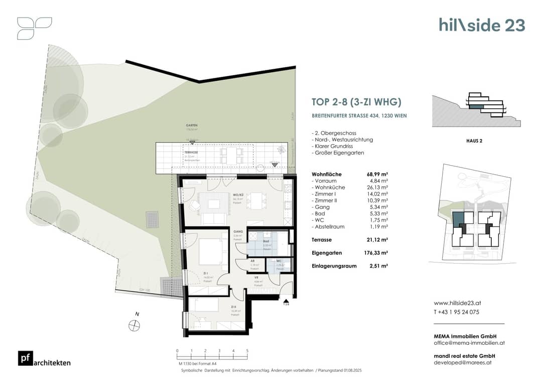 3-Zimmer-Wohnung mit Garten & Terrasse in Wien Liesing, Erstbezug