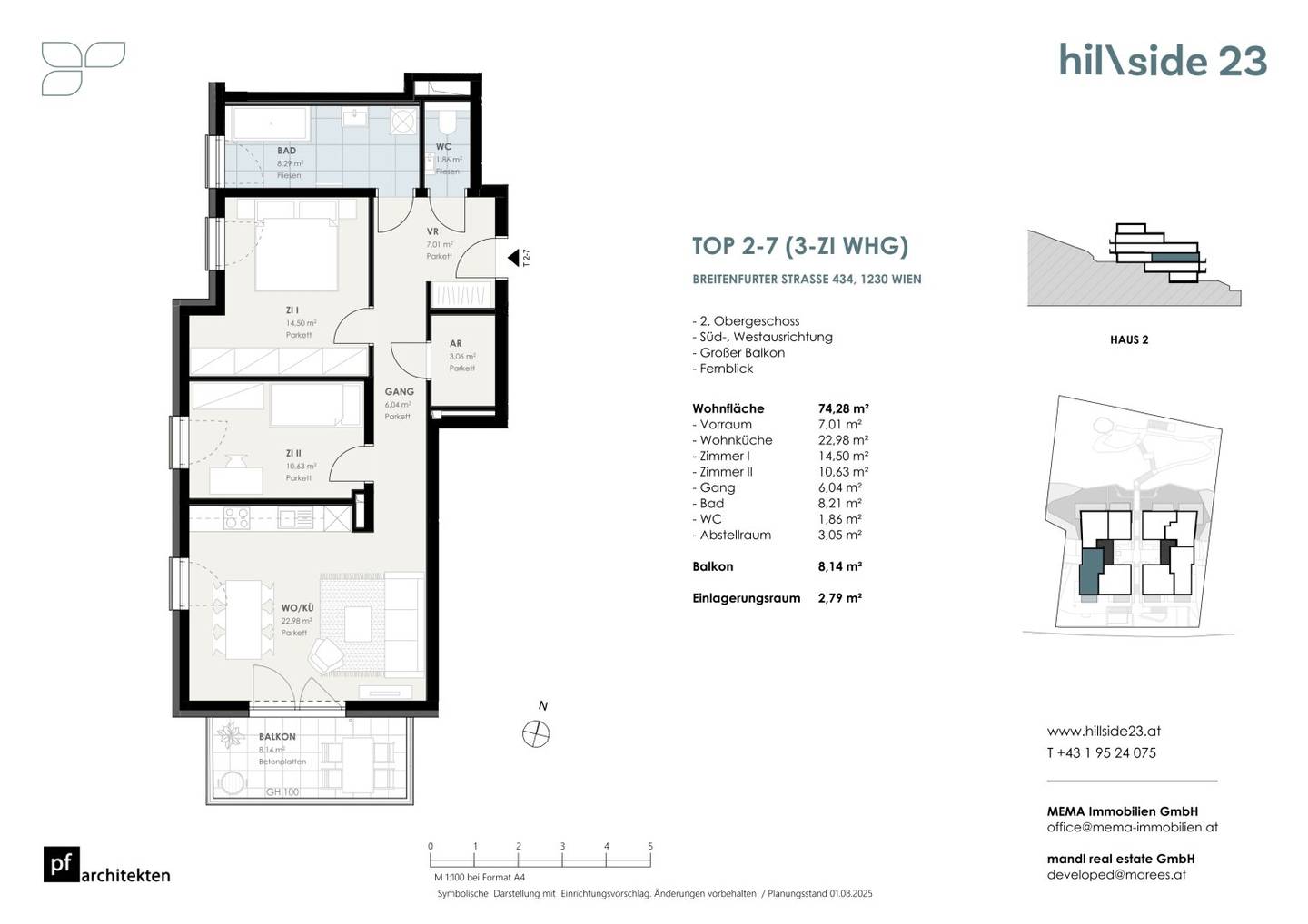 Great 3-room balcony apartment for sale
