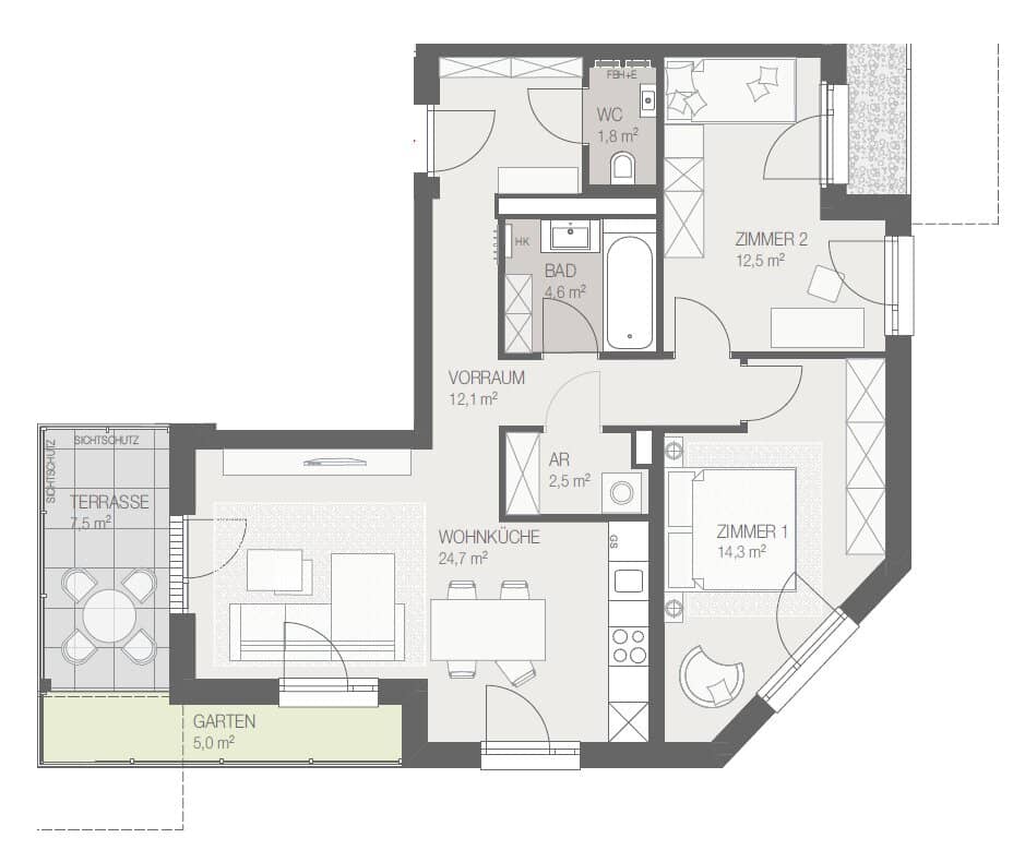 Ground floor apartment new build accessible
