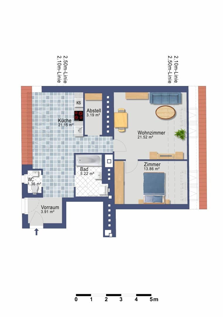 Lichtdurchflutete Dachgeschosswohnung