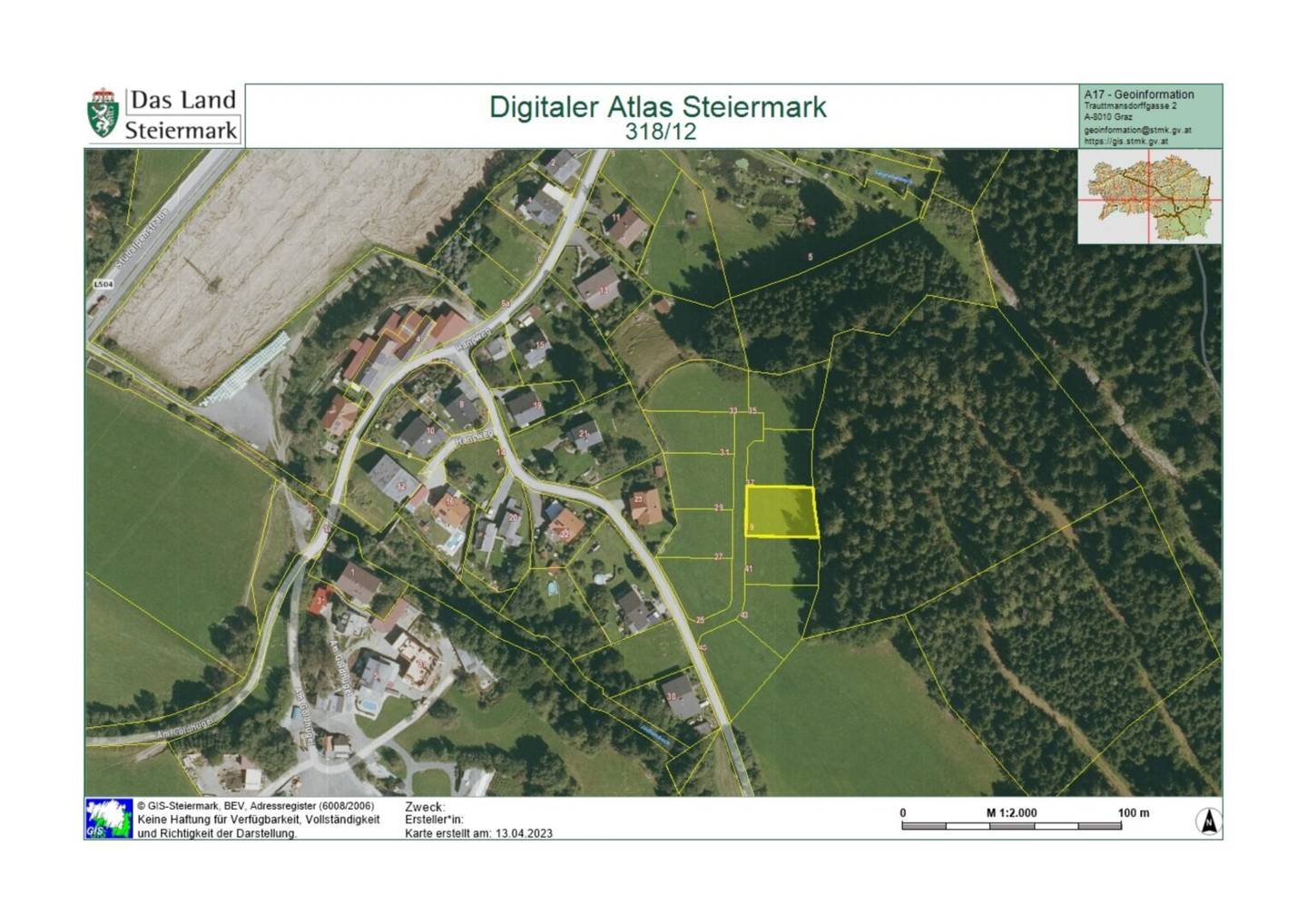715 m² Baugrund mit wunderbarer Aussicht auf Knittelfeld