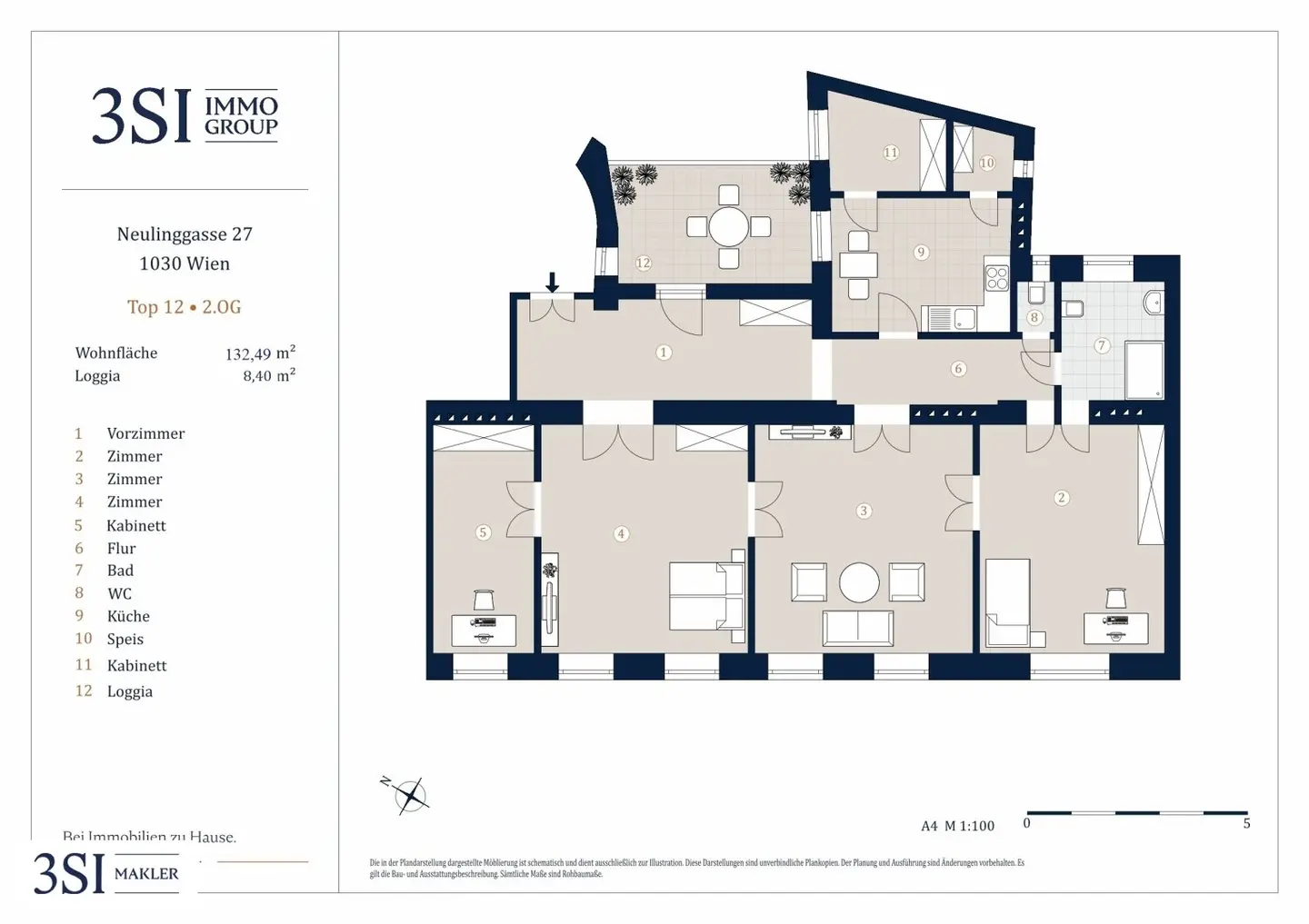 Apartment in the embassy district with loggia