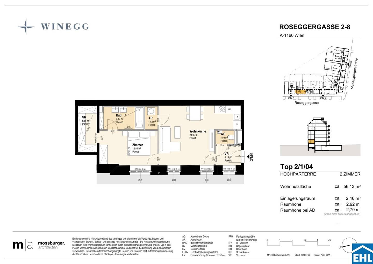Apartment near Wilhelminenberg inner courtyard