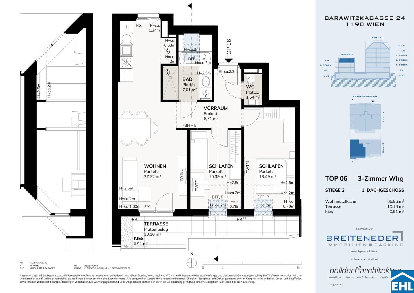 Apartment new build with terrace commission free