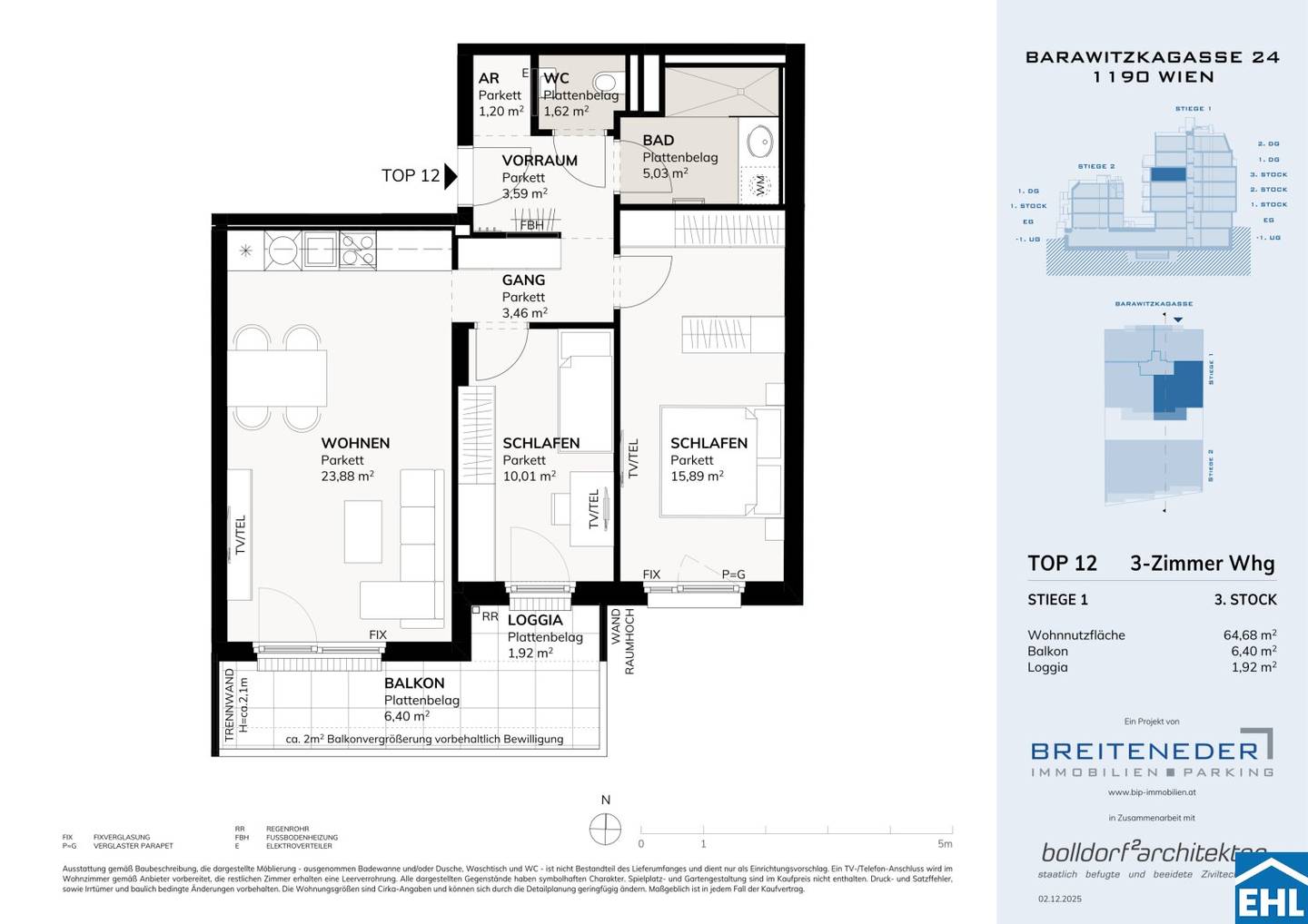 Neubauwohnung mit Balkon und Loggia im Grünen