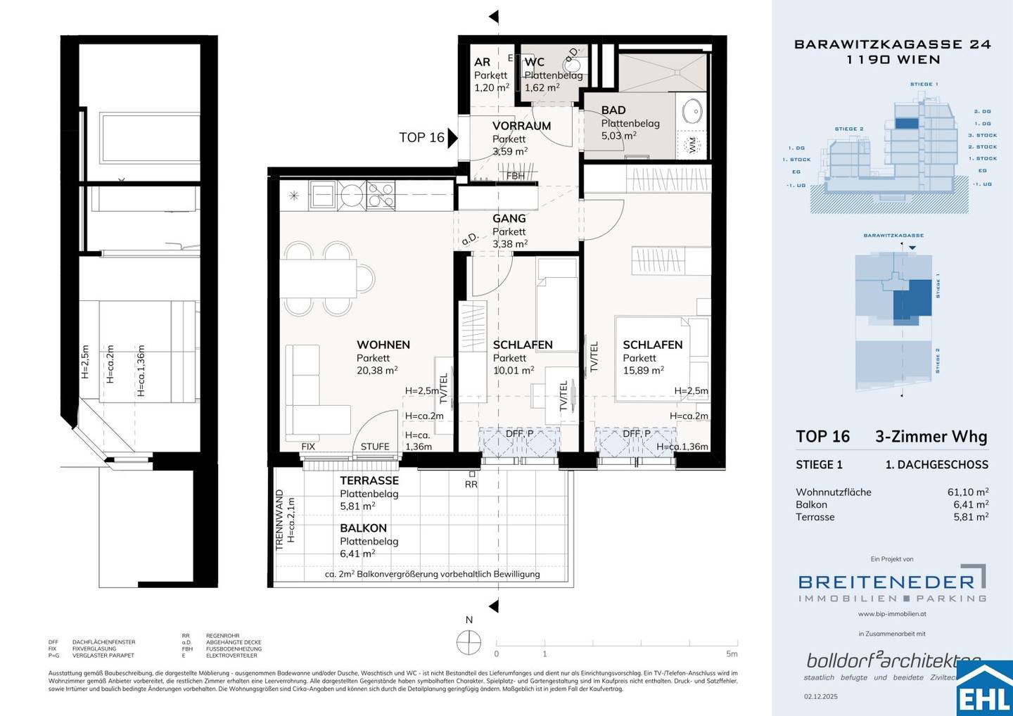 Neubauwohnung mit Balkon und Terrasse in ruhiger Innenhoflage
