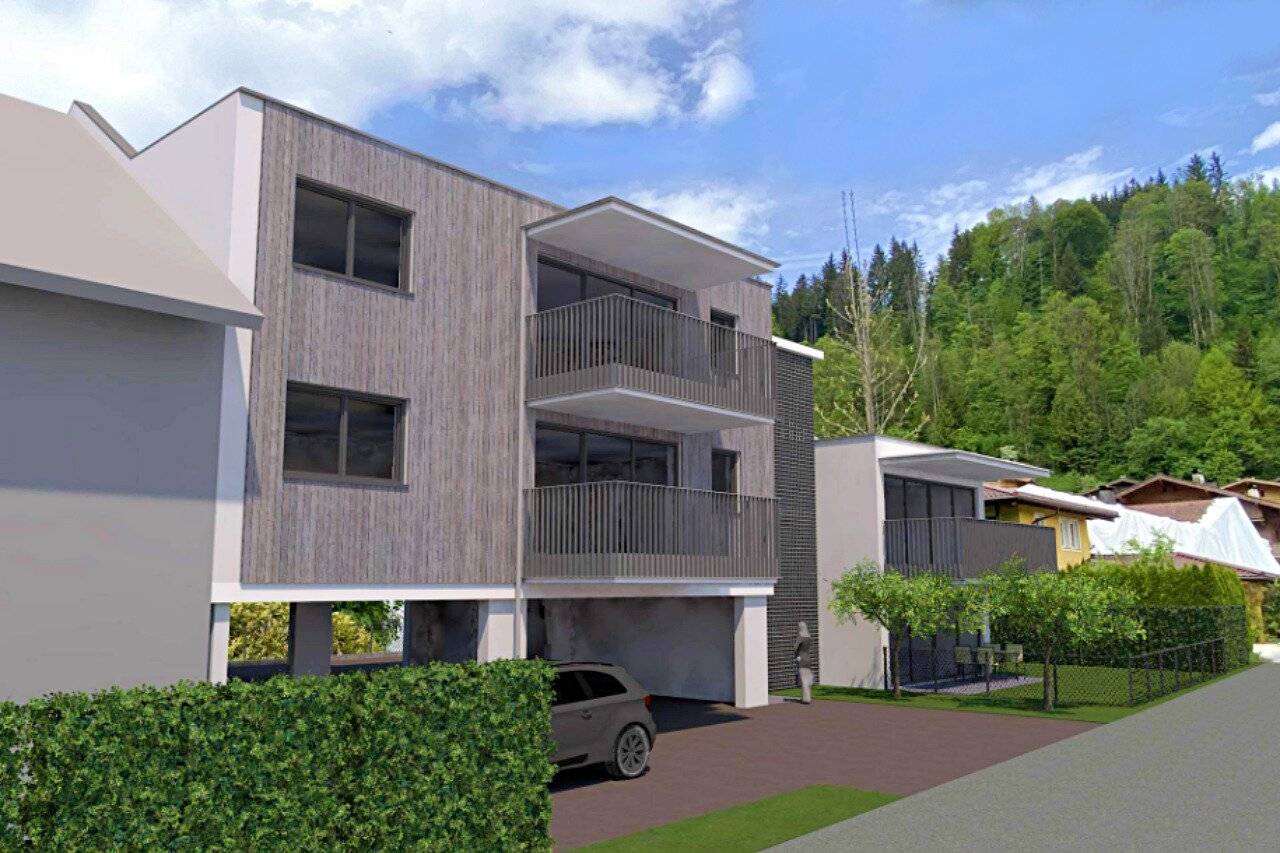 Wohnung im ersten Stock mit Wohnküche und Balkon