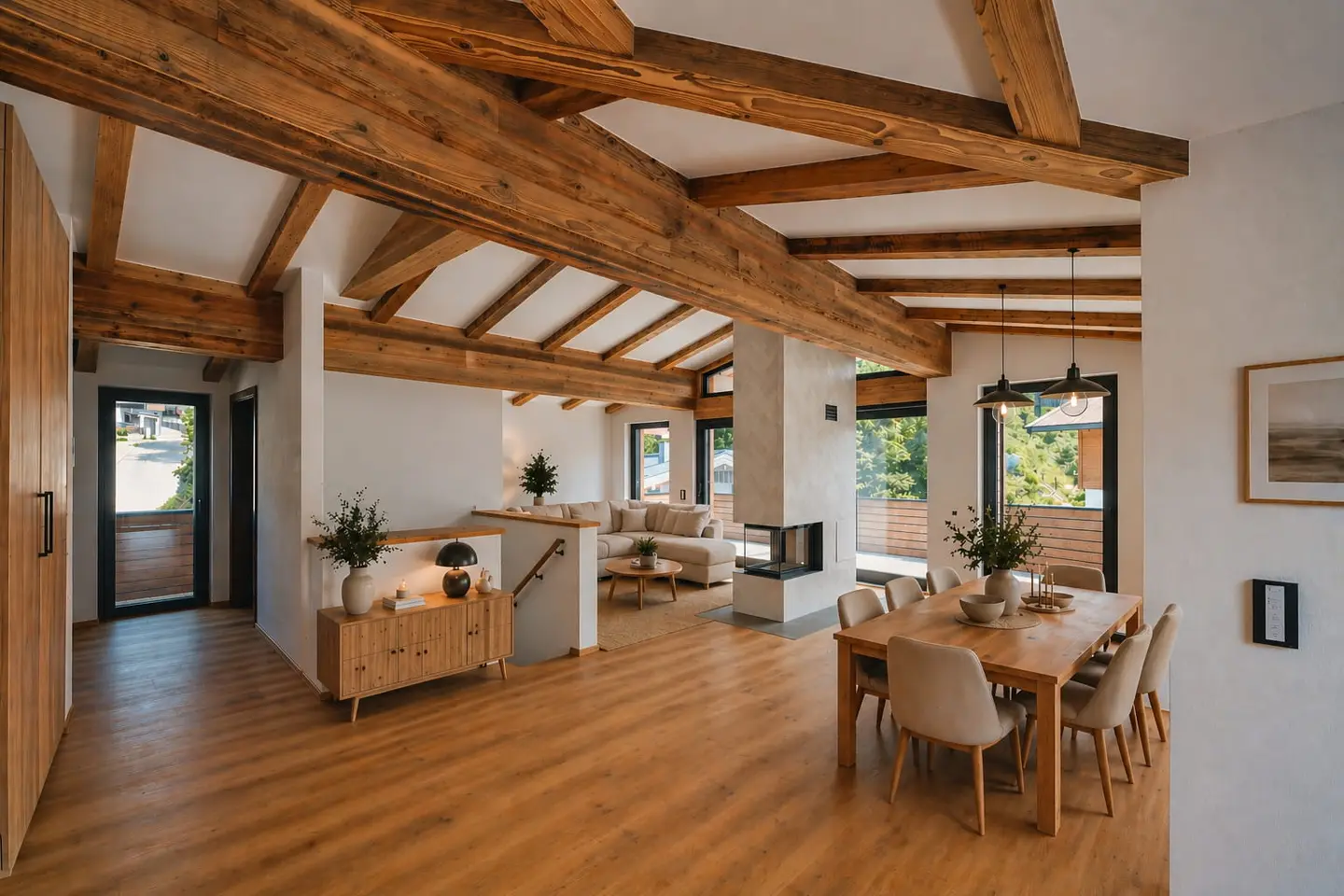 New build top floor dwelling with mountain view
