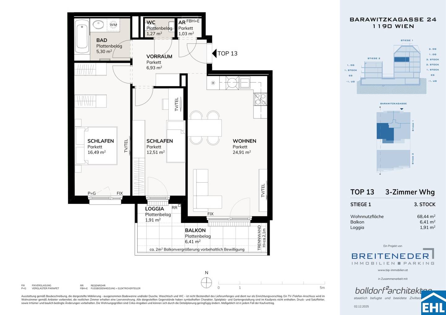 Apartment new build first occupancy balcony
