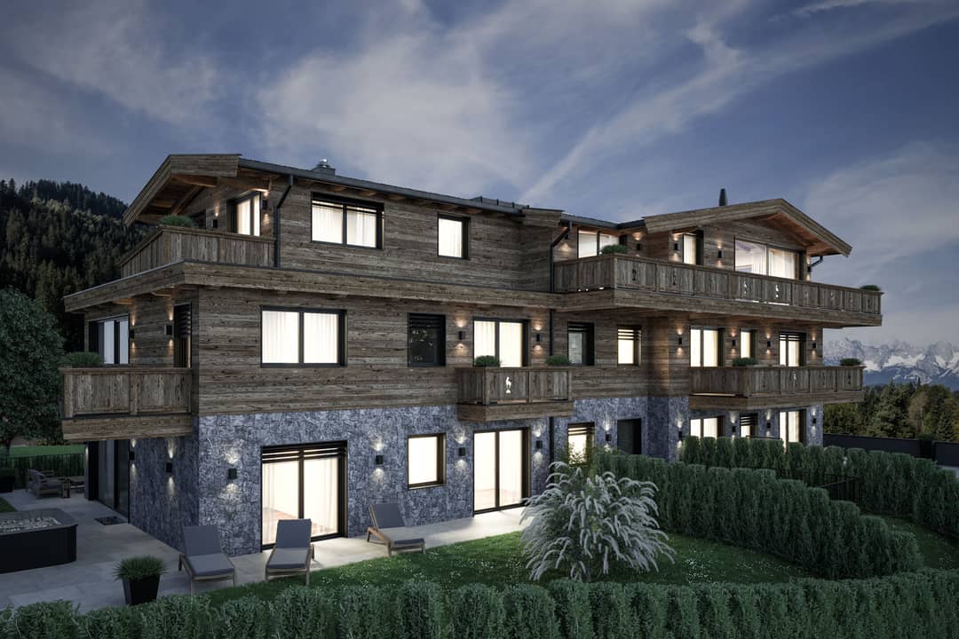 Penthouse with balconies near ski area