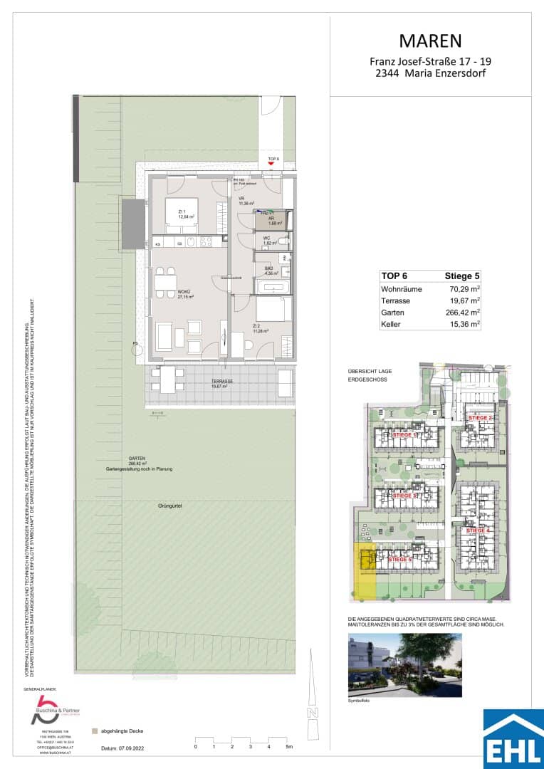 Wohnung mit Privatgarten und Terrasse