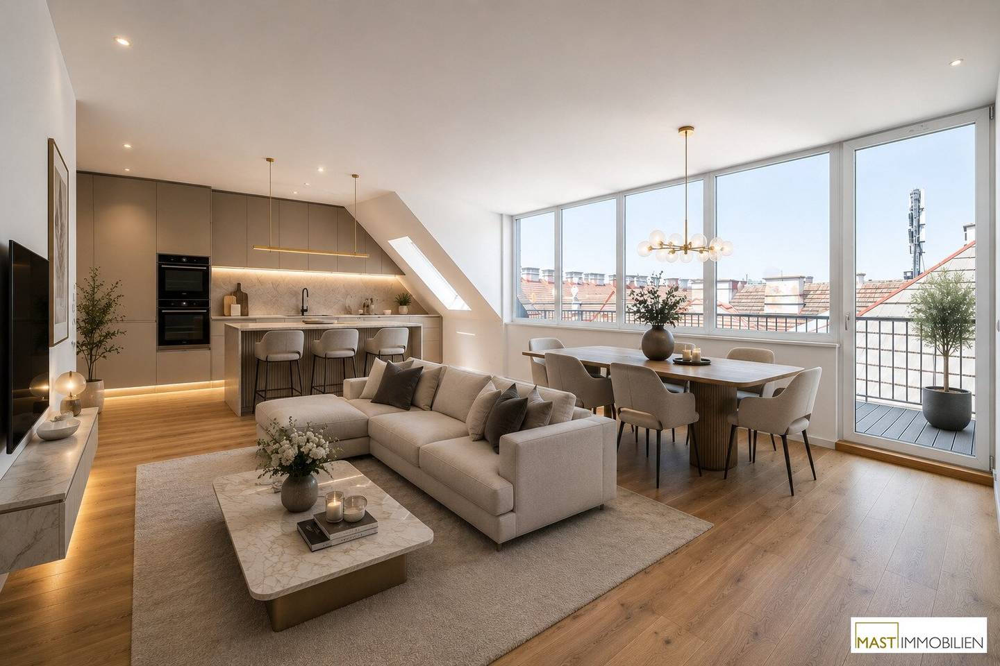 Erstbezug Dachgeschosswohnung in Wien Ottakring mit Fernblick, 114 m²
