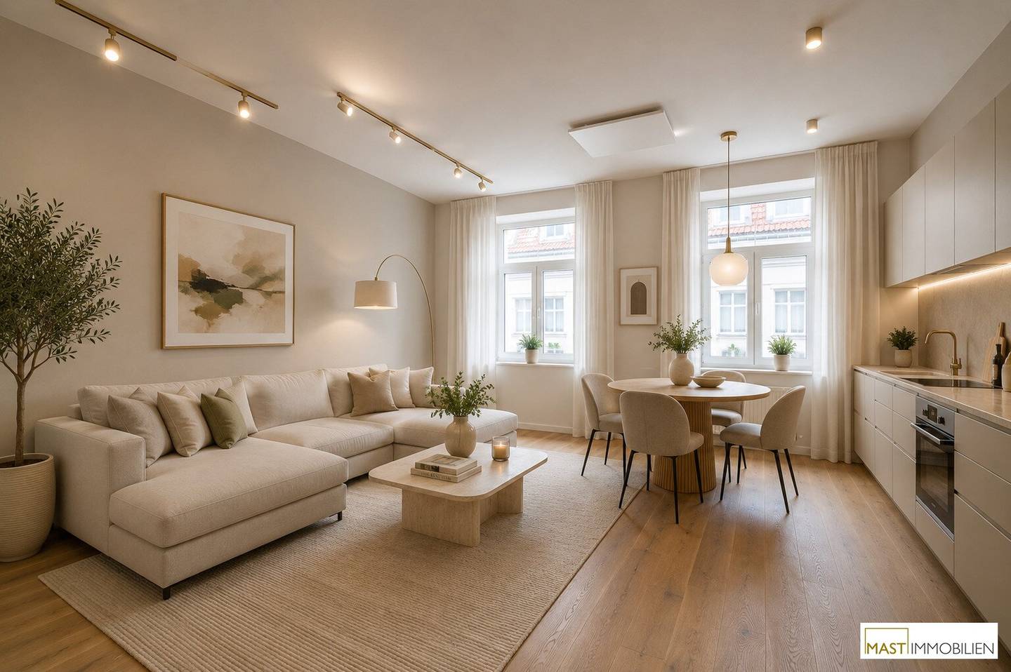 Old building apartment renovated near park