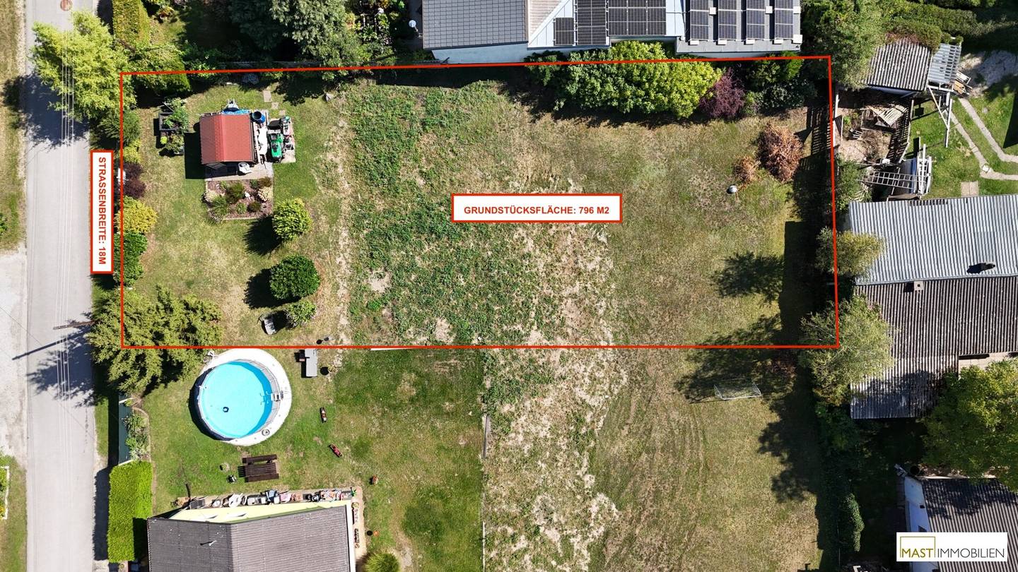 Großzügiges Baugrundstück in zentraler Lage von Strasshof, 796 m²