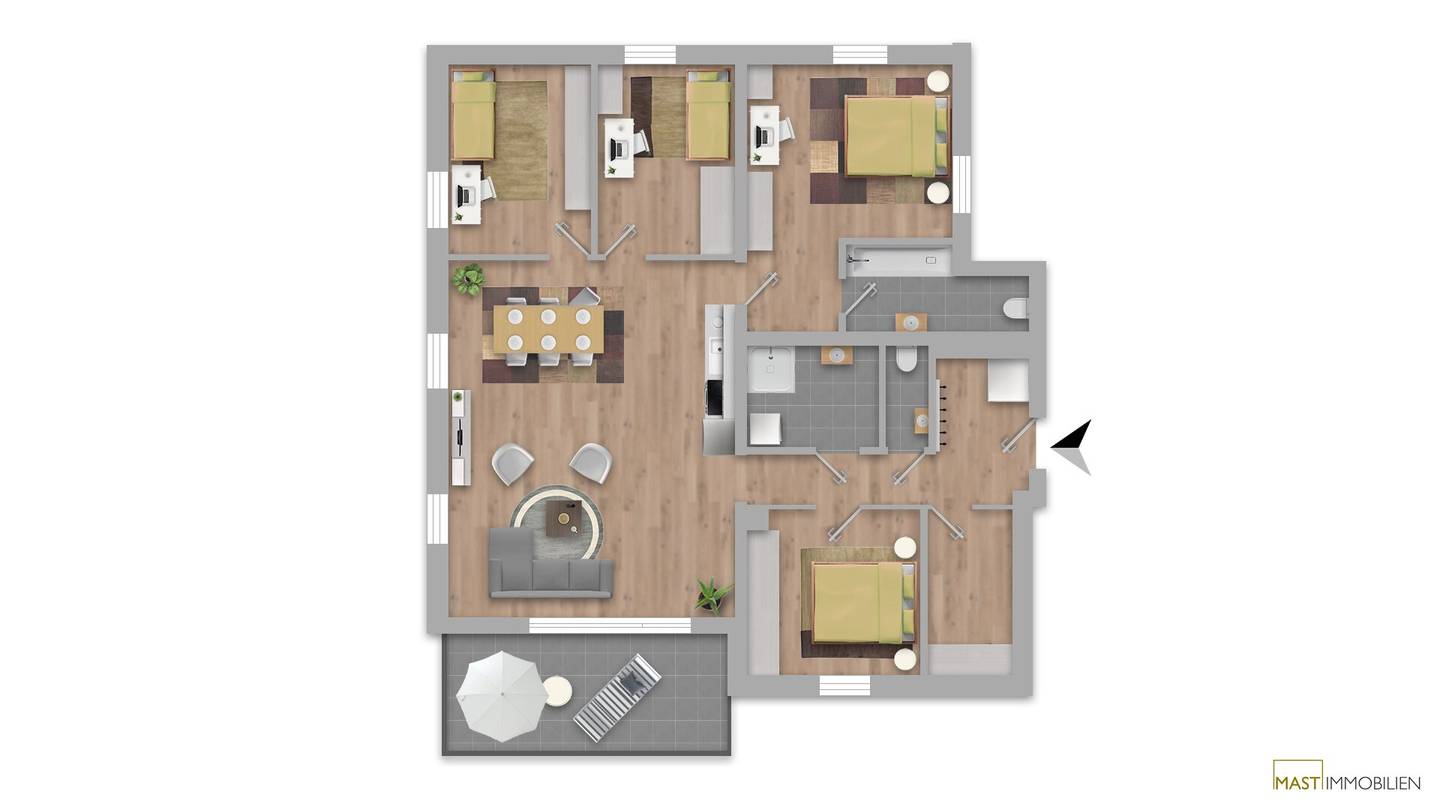 Dachgeschosswohnung hell mit Terrasse Erstbezug