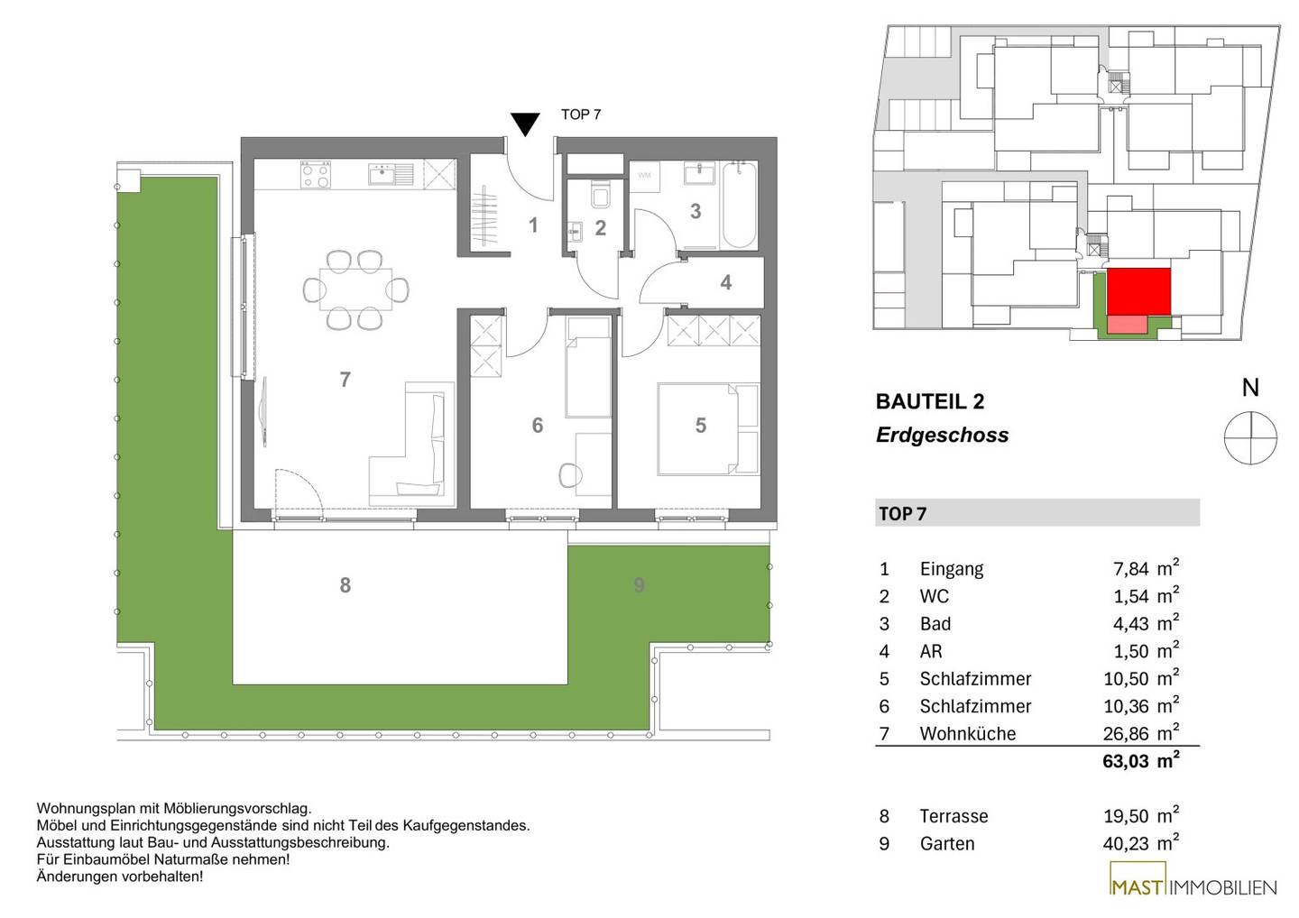 Newly built apartment with terrace in Spillern