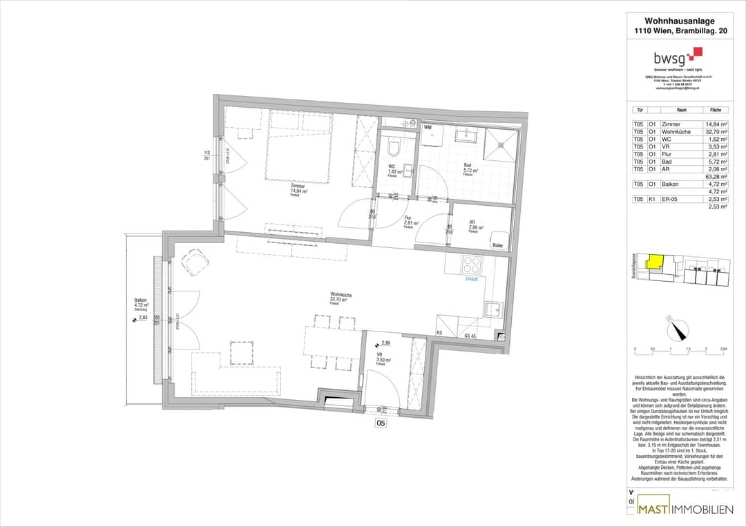 Neubauwohnung mit Balkon und Verkehrsanbindung