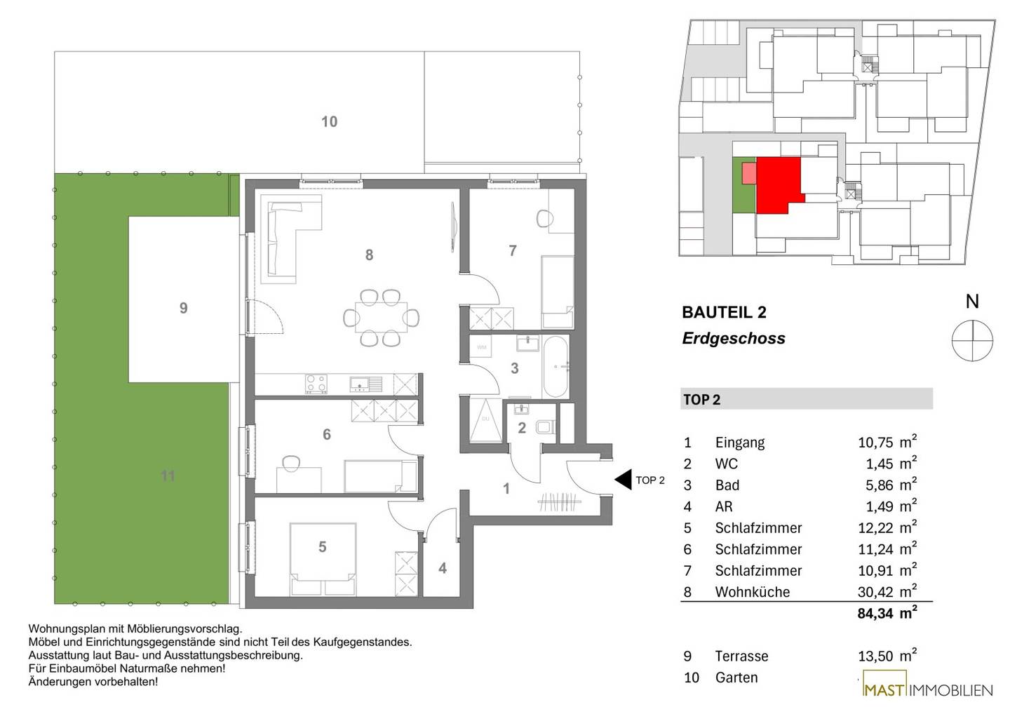 Neubauwohnung mit eigenem Garten Westlage Erstbezug
