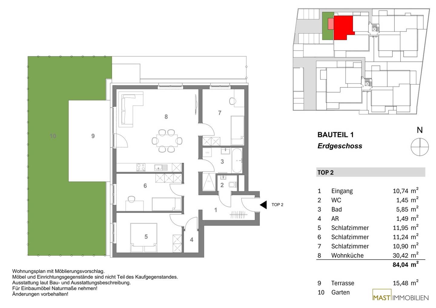 Apartment with garden in a brand new build near Donauauen