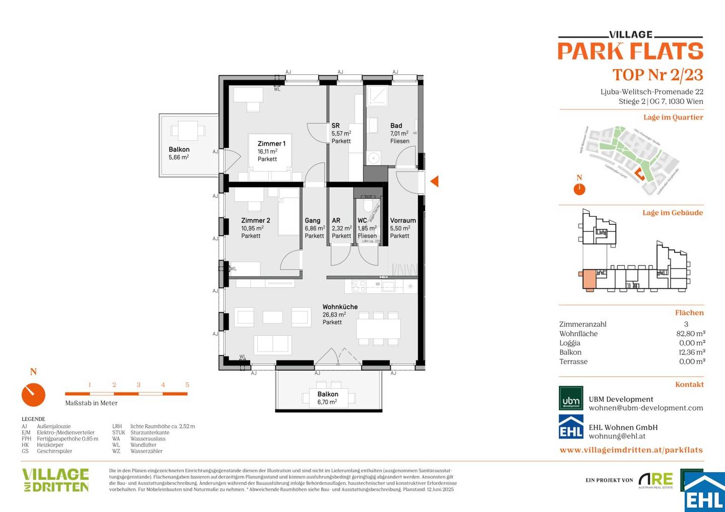 Newly built apartment with private outdoor area