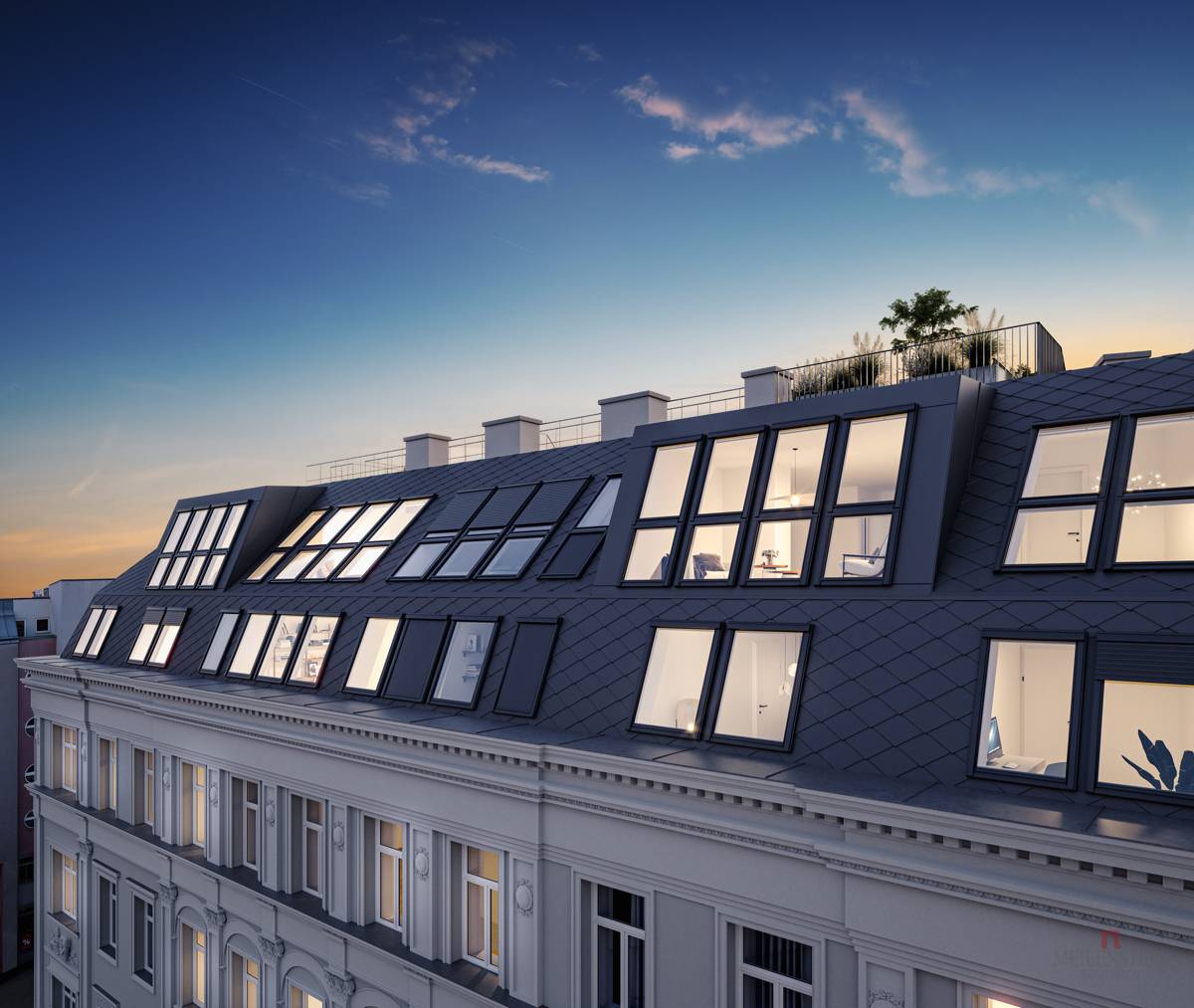Penthouse Wien Altbau Erstbezug Dachterrassen