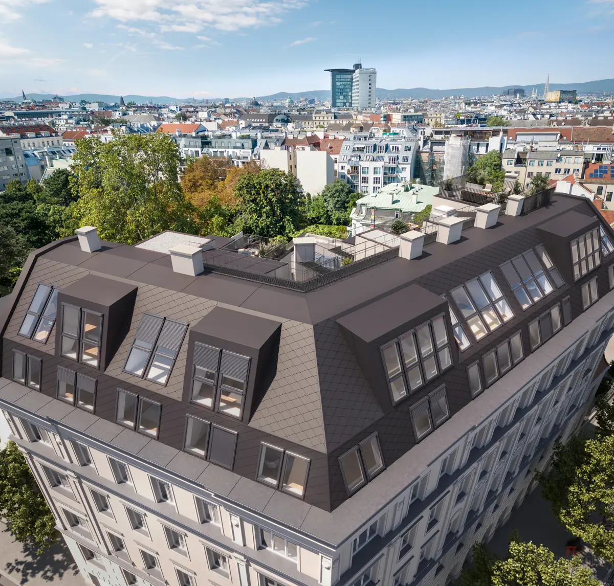 Penthouse Vienna Old Building Roof Terraces