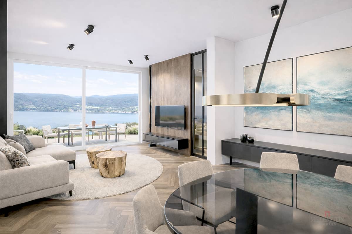 Erdgeschosswohnung with unobstructed lake and mountain views and a generous terrace