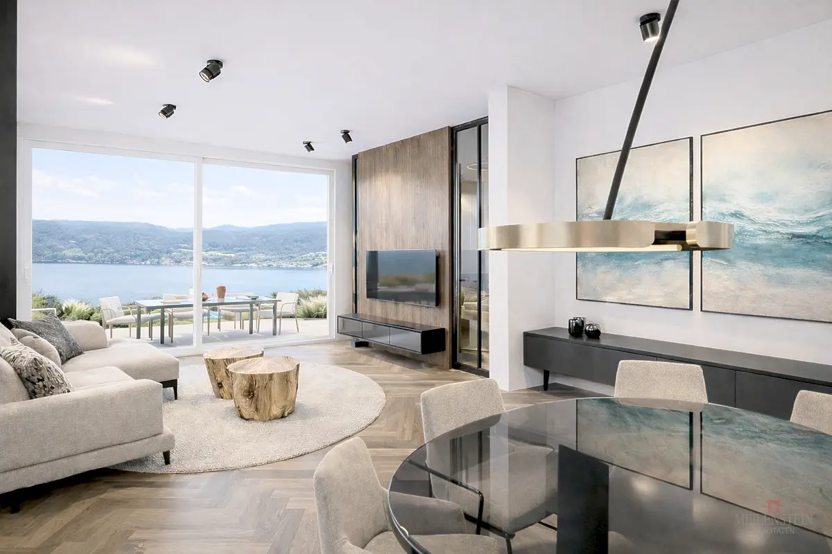 Erdgeschosswohnung with unobstructed lake and mountain views and a generous terrace