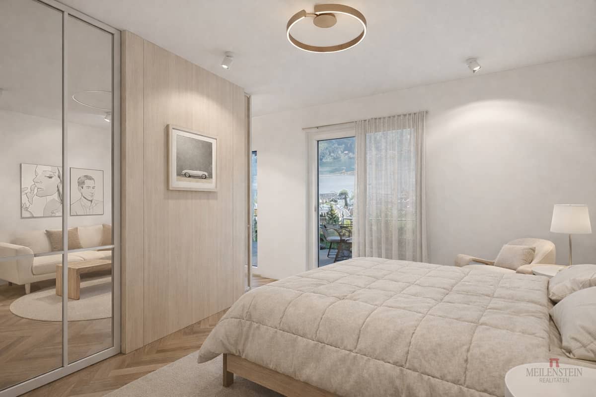 Erdgeschosswohnung with unobstructed lake and mountain views and a generous terrace