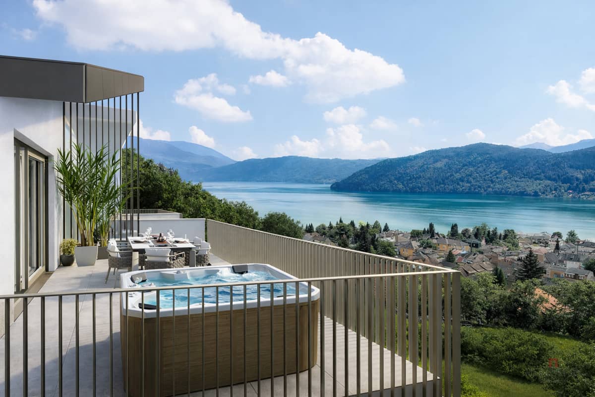 Penthouse with unobstructed mountain and lake views