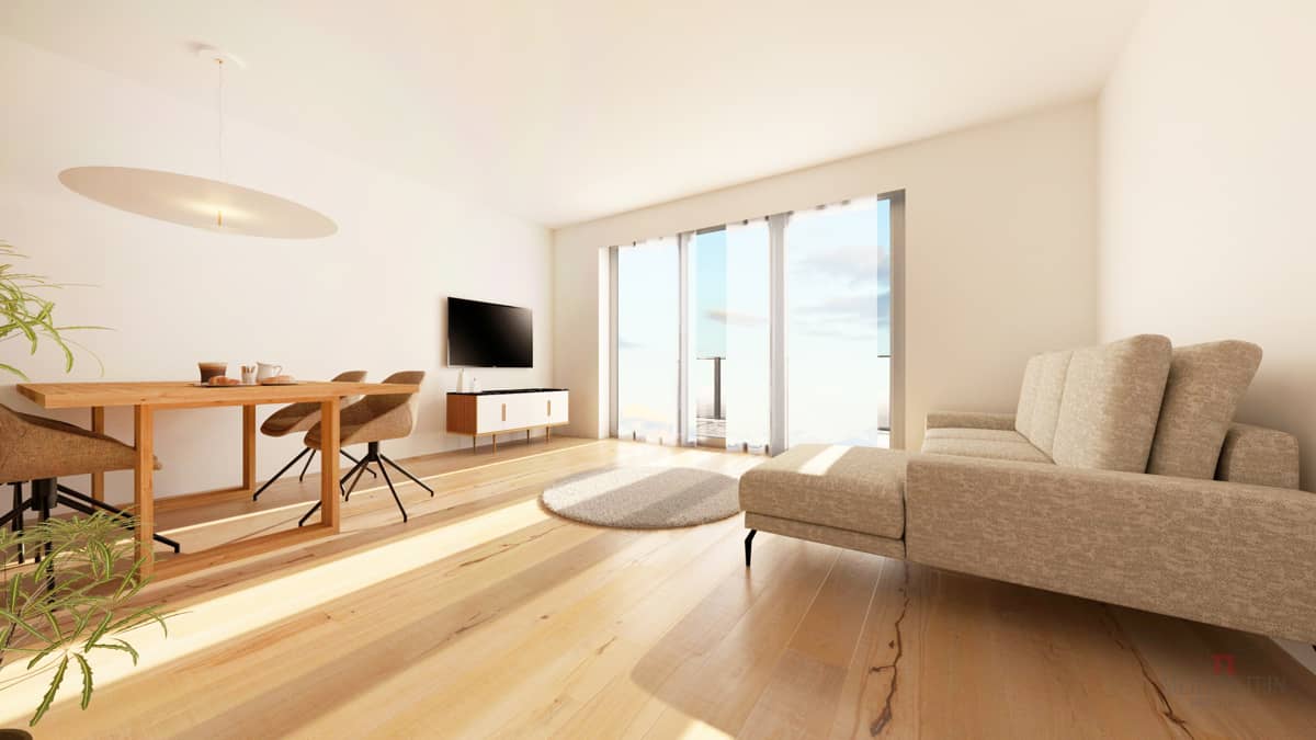 Newly built apartment with balcony and elevator