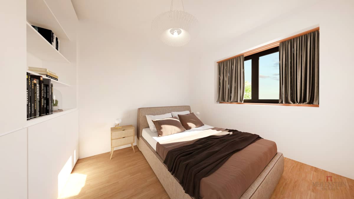 Apartment with large south facing balcony and bright living area