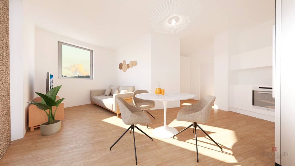 Apartment with balcony and bright rooms elevator