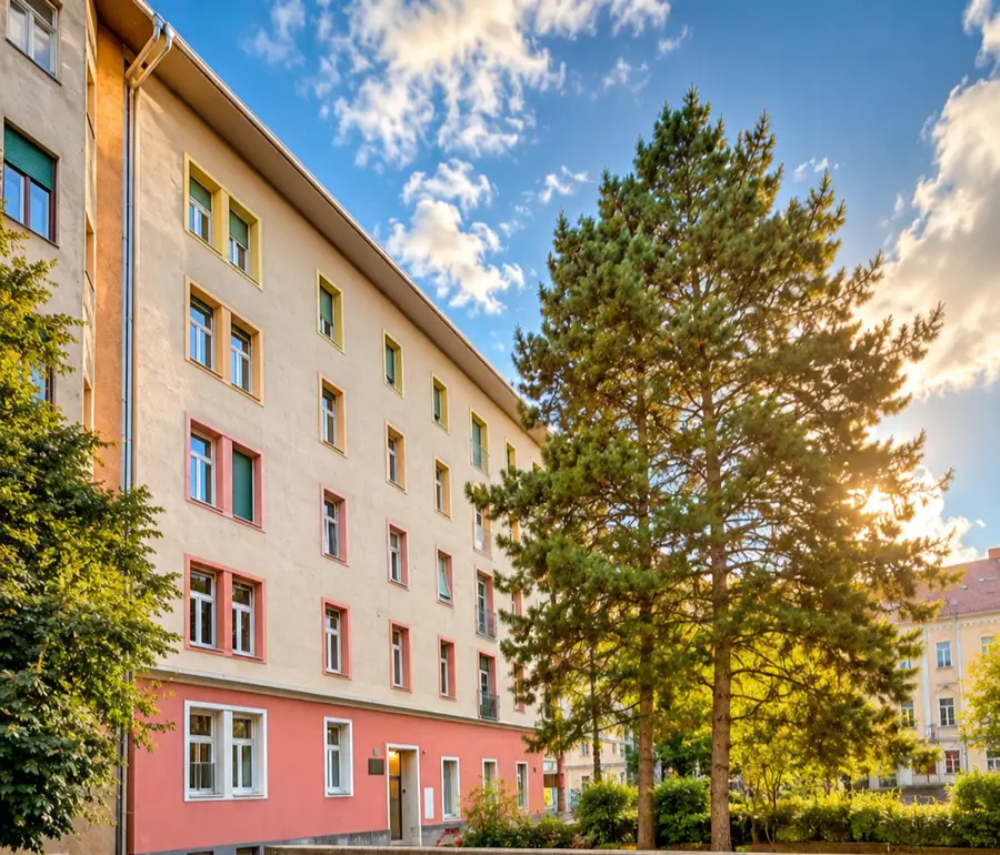 Old building apartment with balcony