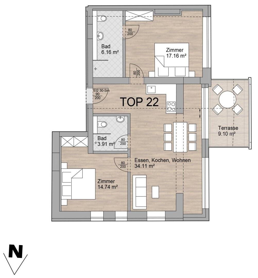 Ferienwohnung Top 22 in Achensee (Achenkirch), 76 m², 2 Schlafzimmer