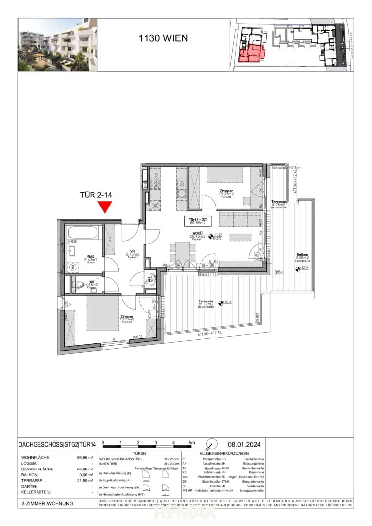 Dachgeschosswohnung mit Dachterrasse Erstbezug
