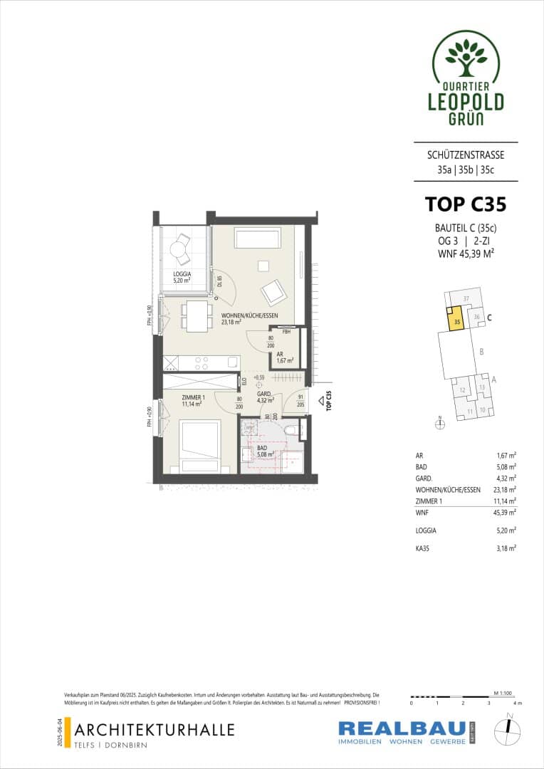 2-Zimmer-Dachgeschosswohnung, Top C35, 3.OG, Innsbruck