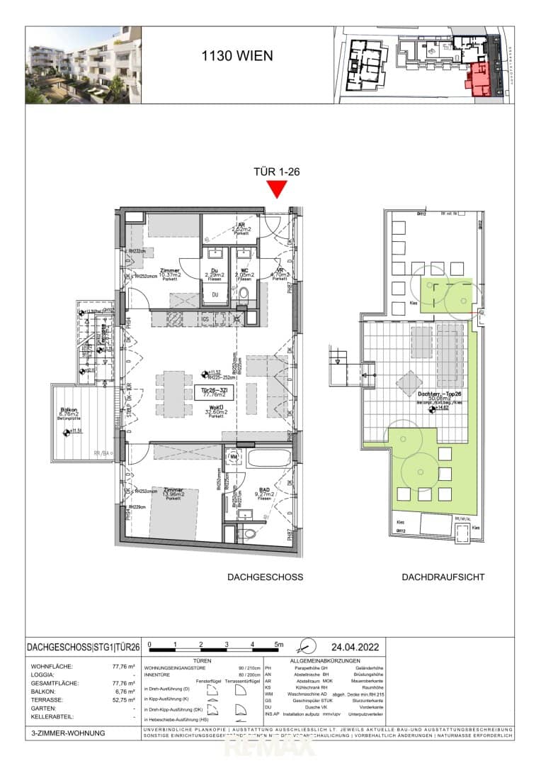 Dachgeschosswohnung Erstbezug mit Dachterrasse in Hietzing