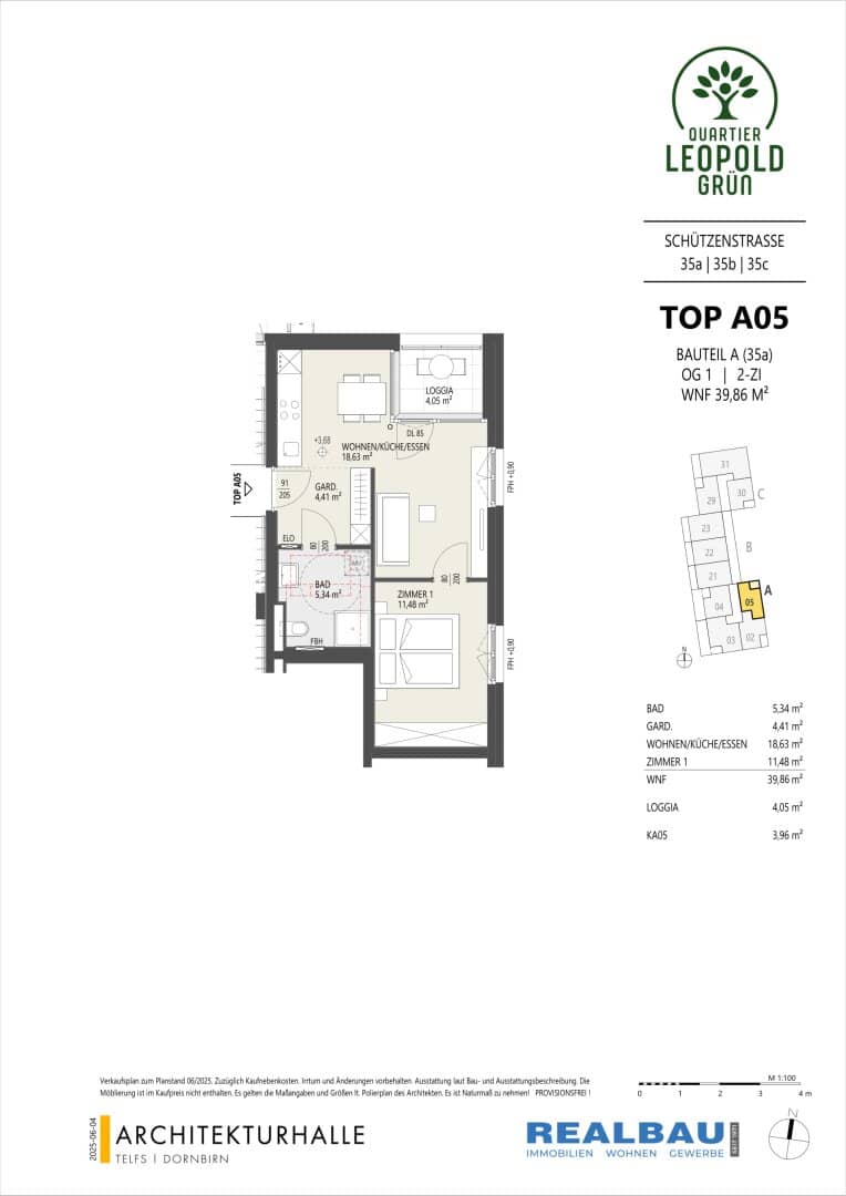 2-Zimmer-Wohnung, Top A05, 1.OG, Innsbruck