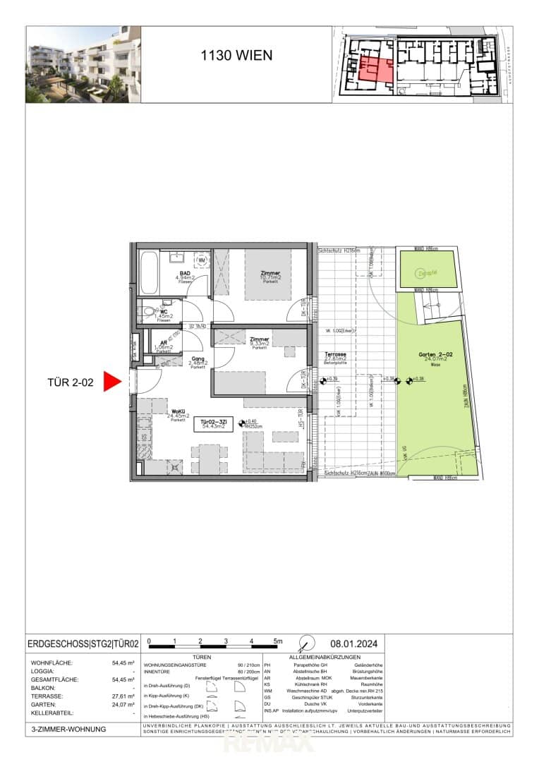 Wohnung Erstbezug mit Terrasse und Garten