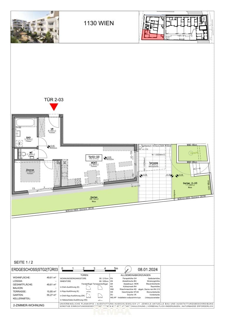Neubau Wohnung Terrasse und Garten in Grünlage