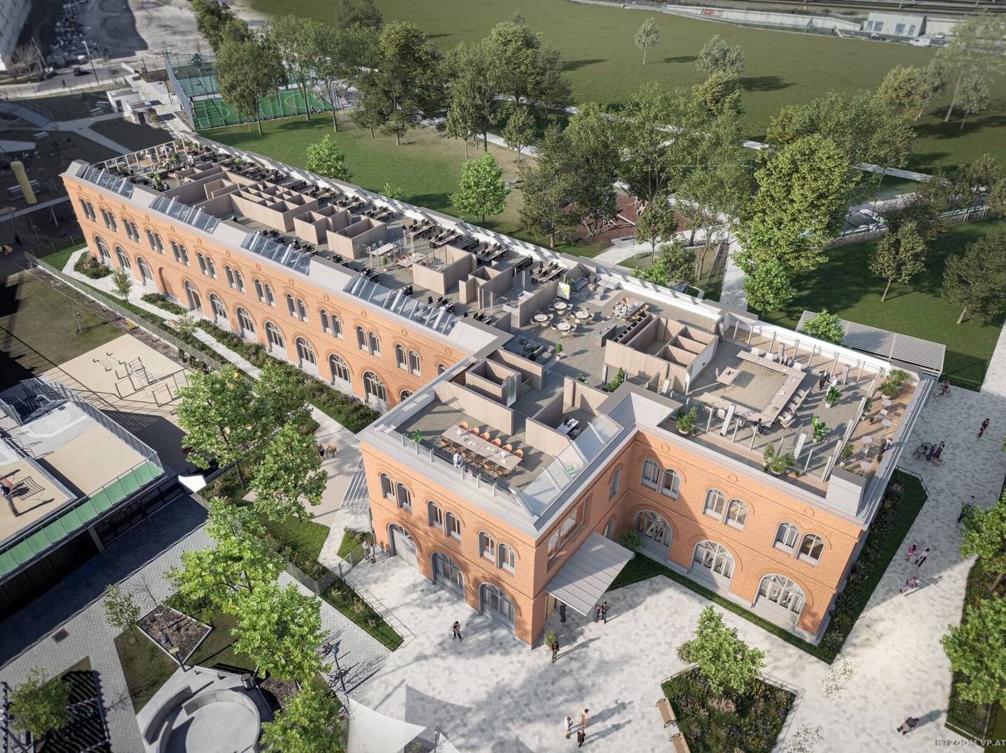 Inventarhalle Loft in Wien Favoriten mit Garten und Terrassen