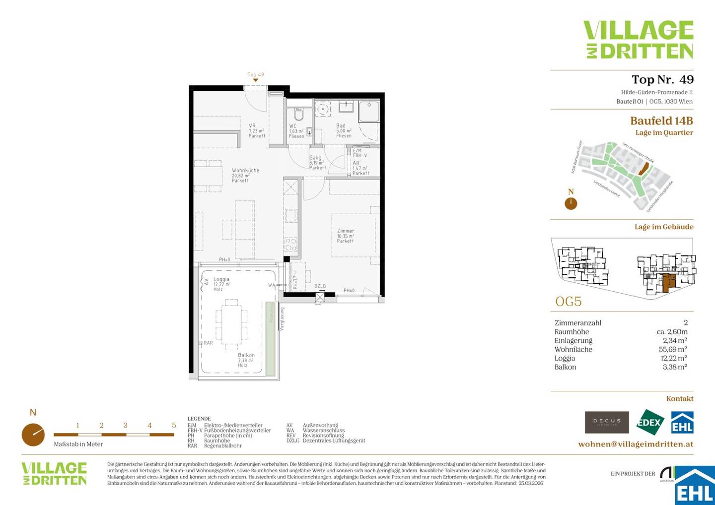 Wohnung Erstbezug Loggia Village im Dritten