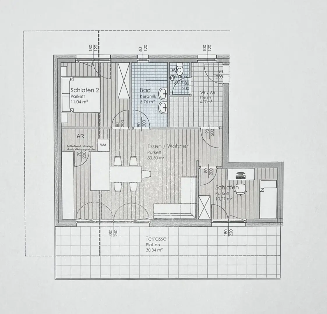 Dachgeschosswohnung Neubau Erstbezug Terrasse