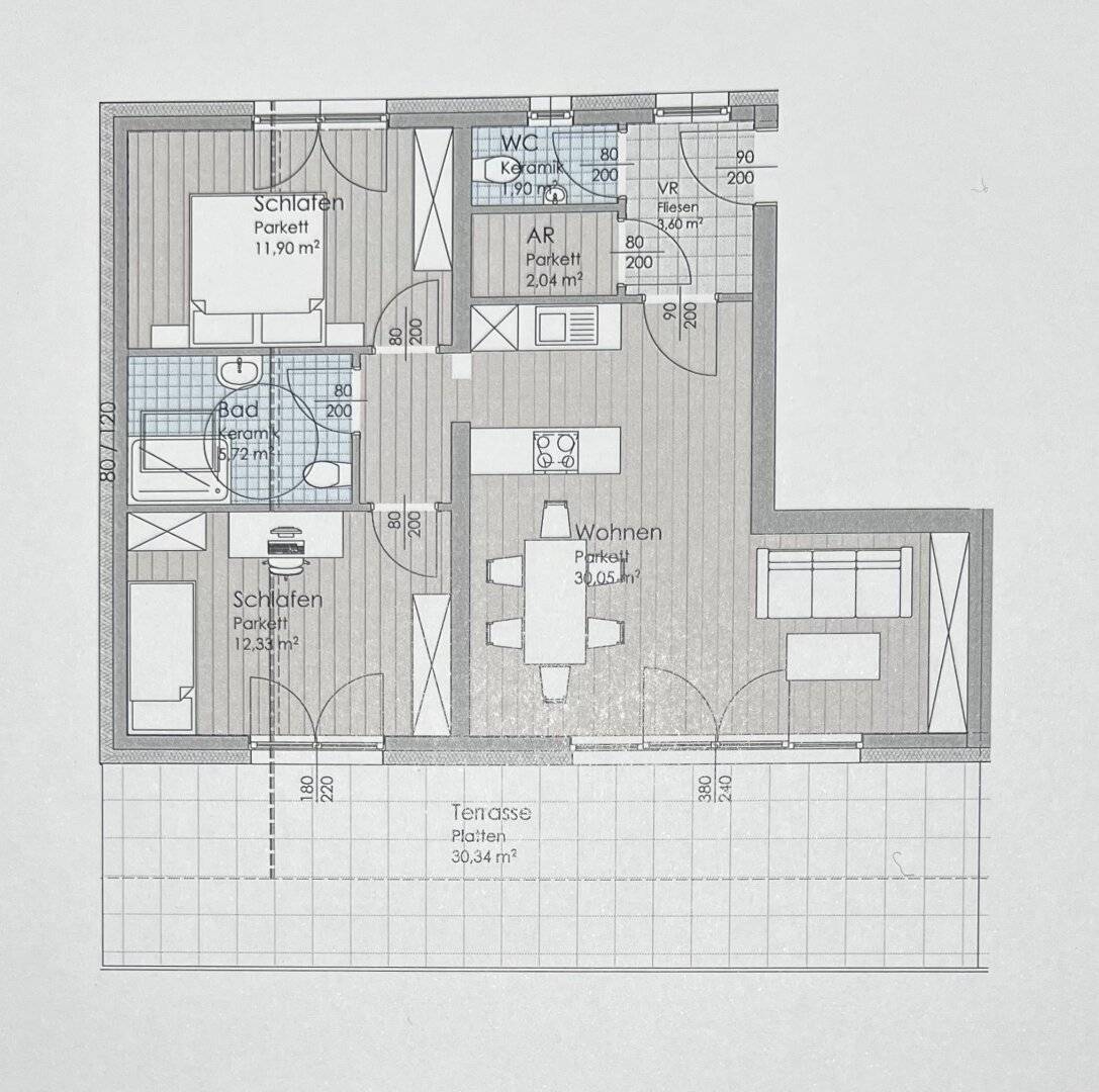 Dachgeschosswohnung Neubau Erstbezug Terrasse