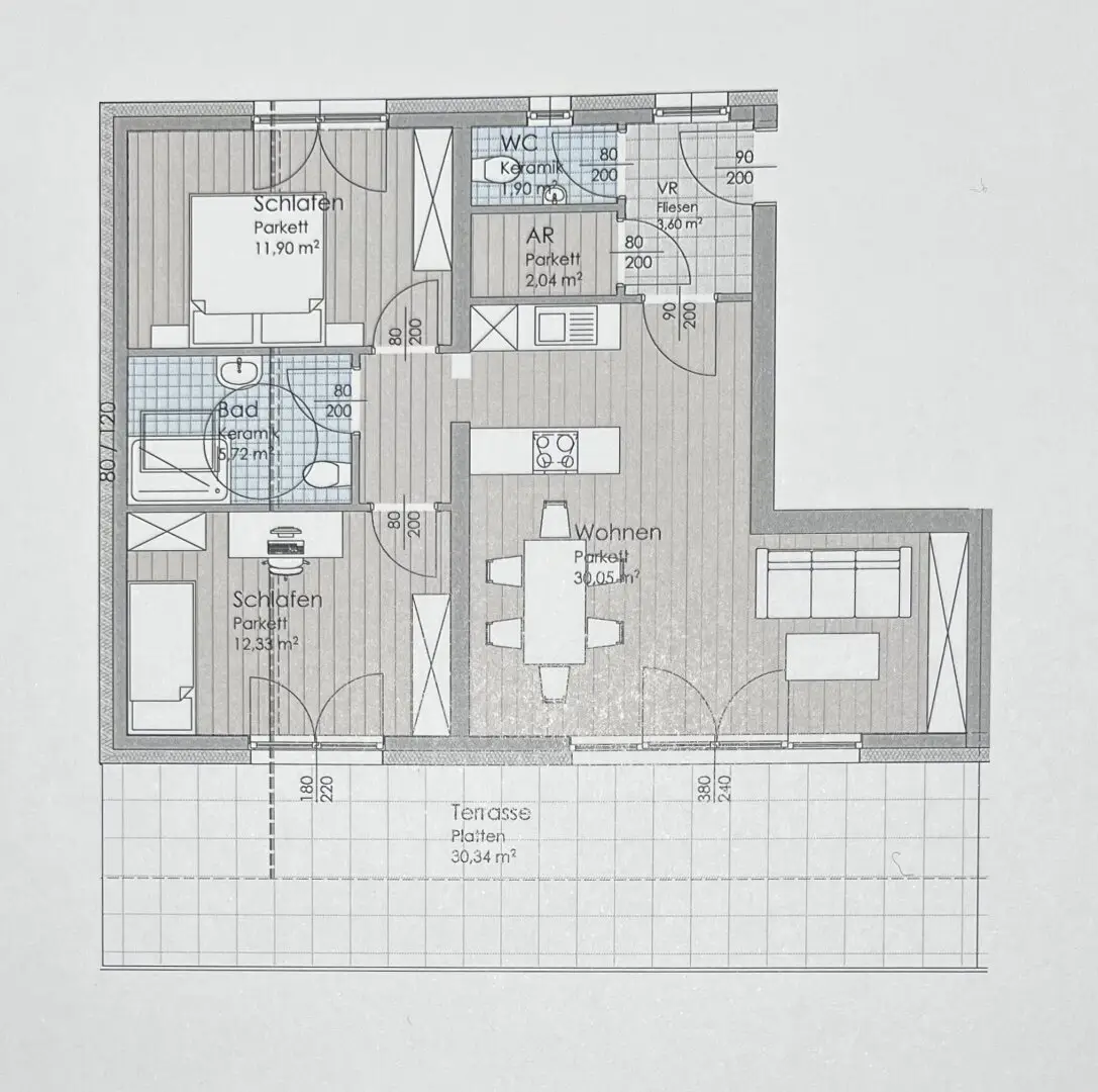 Dachgeschosswohnung Neubau Erstbezug Terrasse