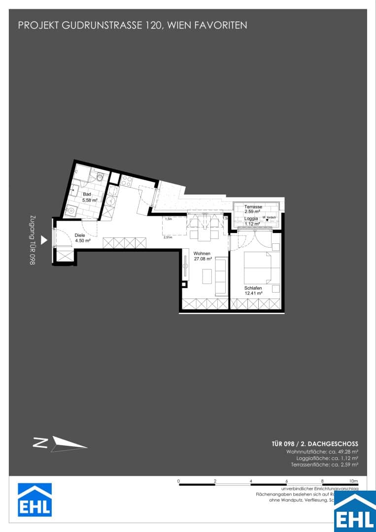 New build apartment first occupancy near main station loggia
