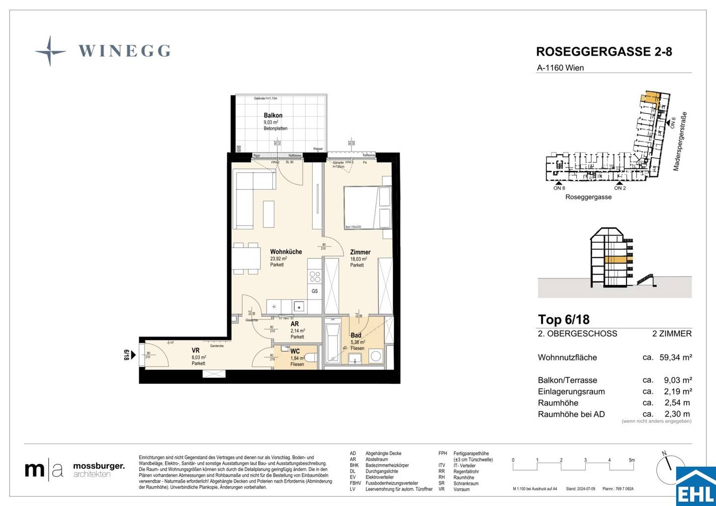 Neubau Wohnung mit Balkon im ruhigen Innenhof