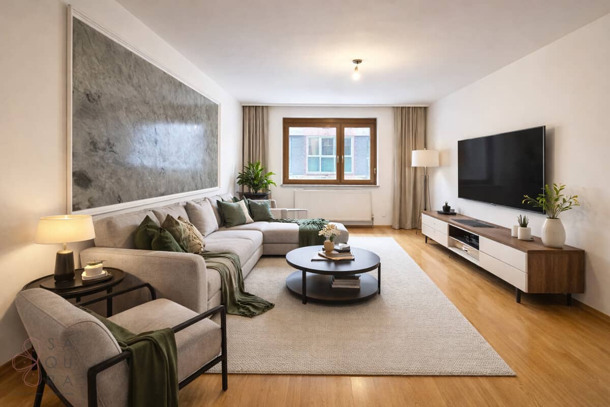 Apartment with loggia in a quiet urban setting