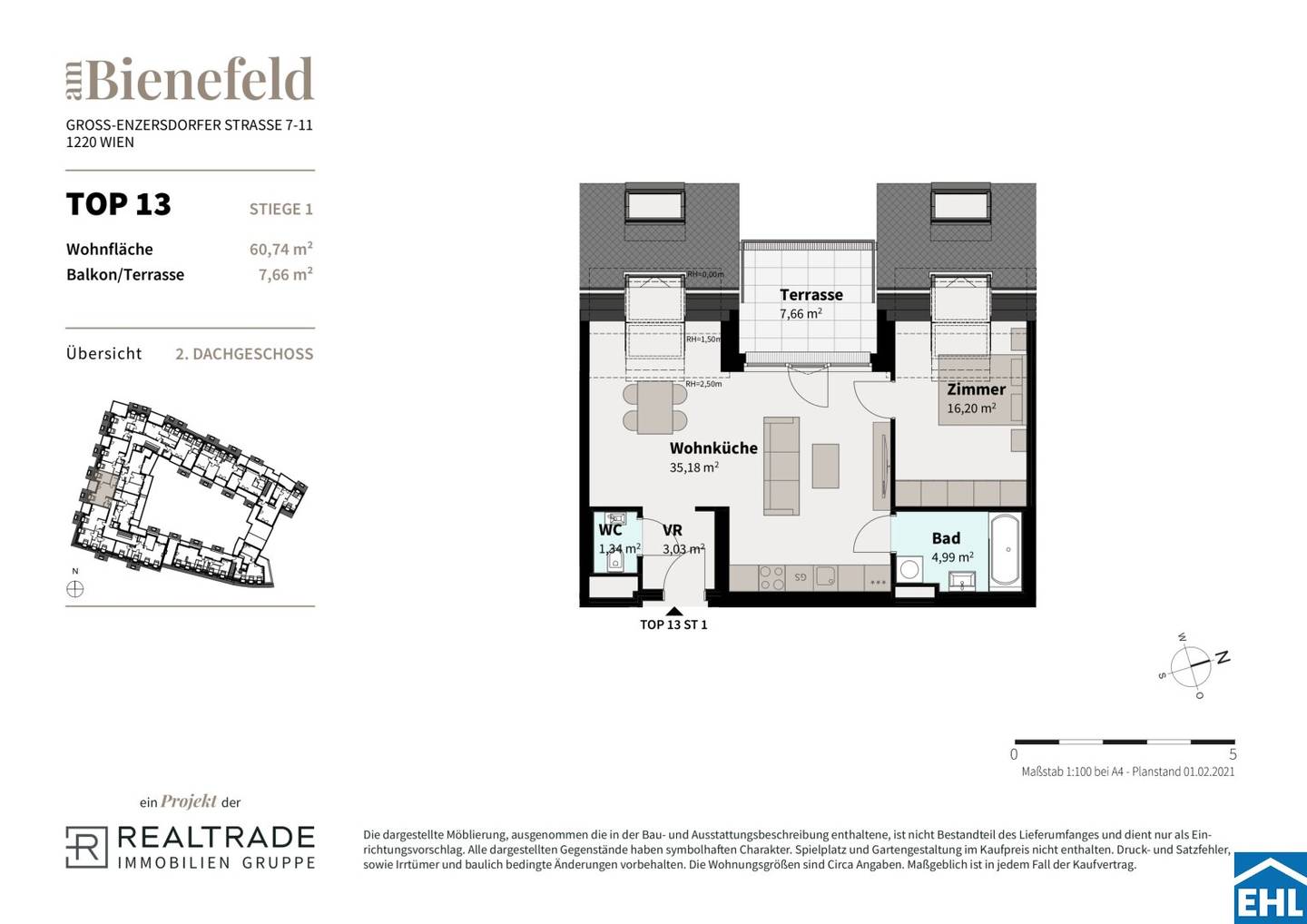 New build apartment in Aspern Seestadt with loggia